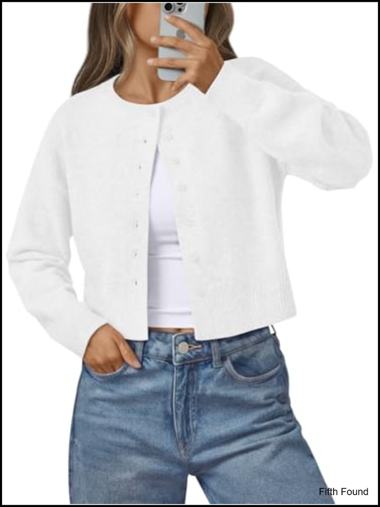 Lightweight Knit Cardigan Drop Shoulder Button Front Versatile Chic